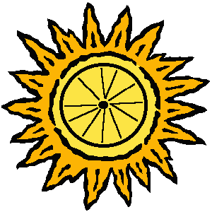 &iexcl;El Tour sun and bicycle-wheel logo