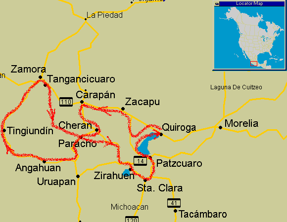 route map of Day of the Dead Tour 2011