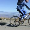 We're on top of the world cycling up to the volcano crater.