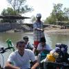 Well, there used to be a bridge here. About a decade and a certain hurricane ago. Now there's Juan and his boat to get us across the R�o Papag